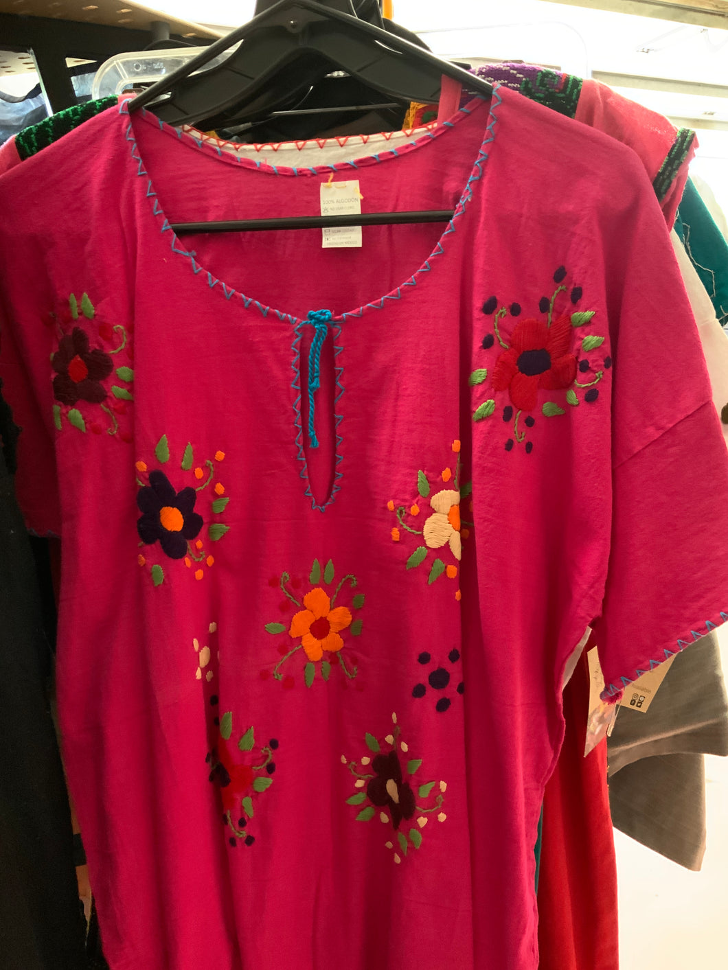 AP pink shirt w/ flower embroidery