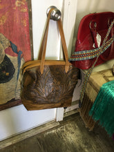 Load image into Gallery viewer, Hand tooled zipper leather/cowhide purse
