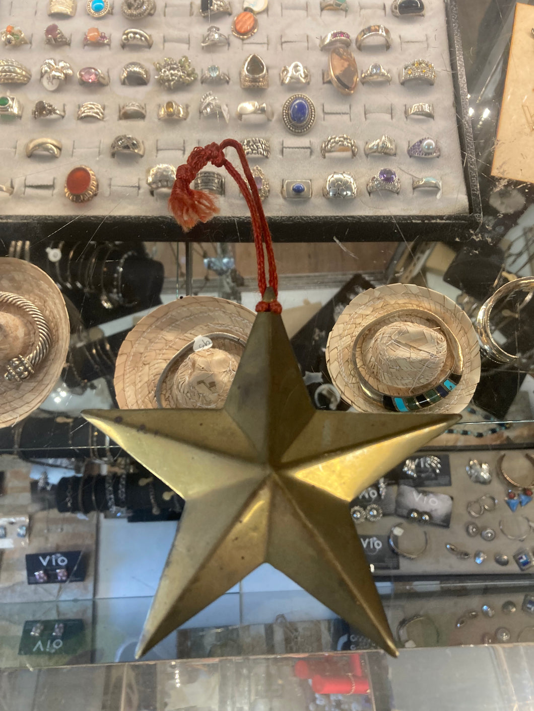 Gold star christmas ornament