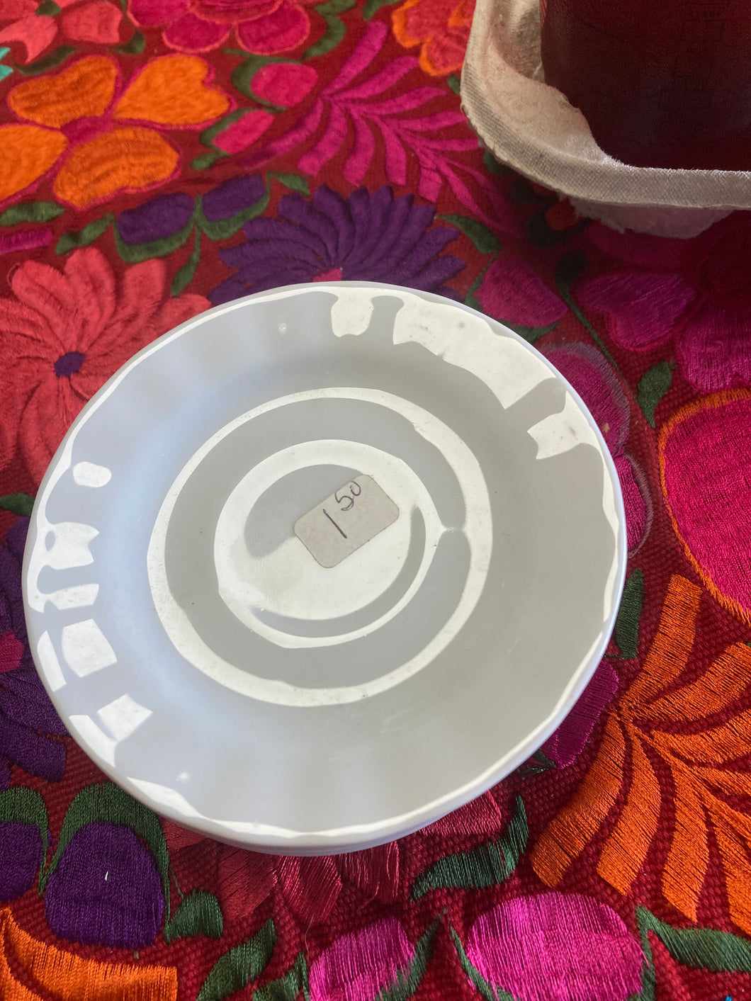 Small white tea saucer