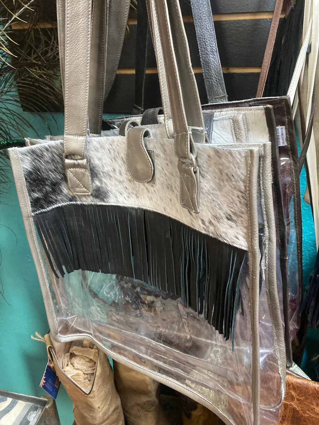 See through leather purses