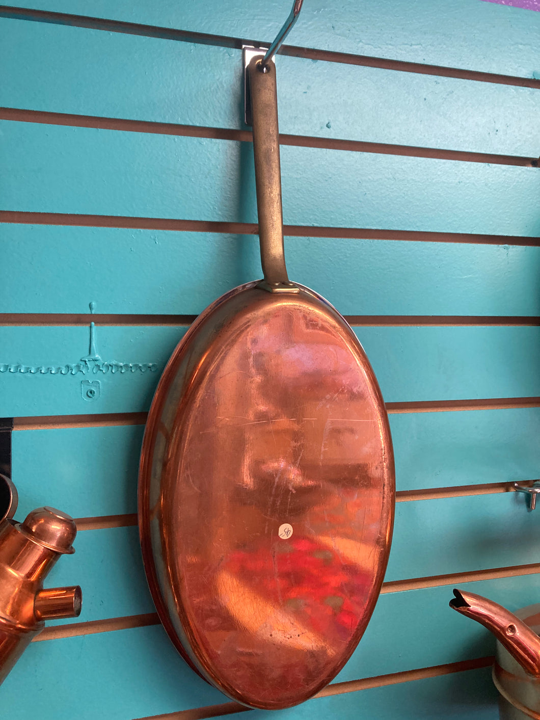 Oval shaped copper pan