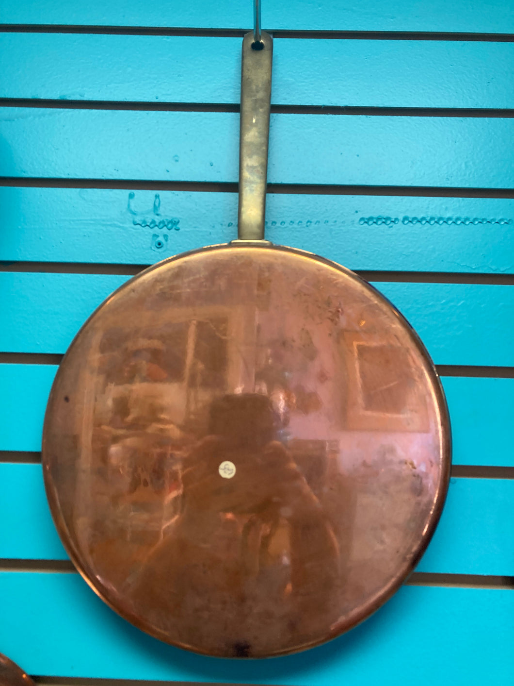 Large flat copper pan