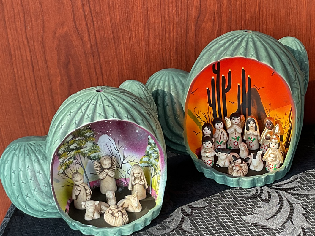 cactus nativity set med clay