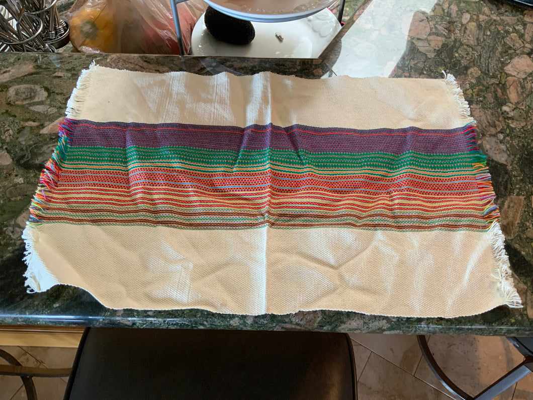 Rainbow woven placemat