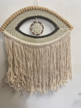Load image into Gallery viewer, Macrame Lg Evil Eye dream catcher
