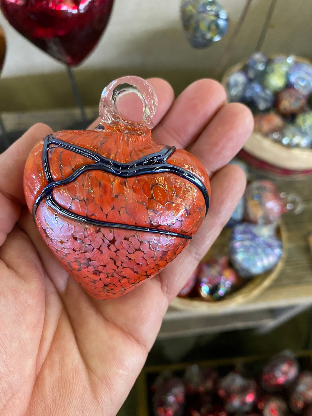 Glass SM Textured  Heart