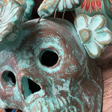 Load image into Gallery viewer, Clay skull large with roses
