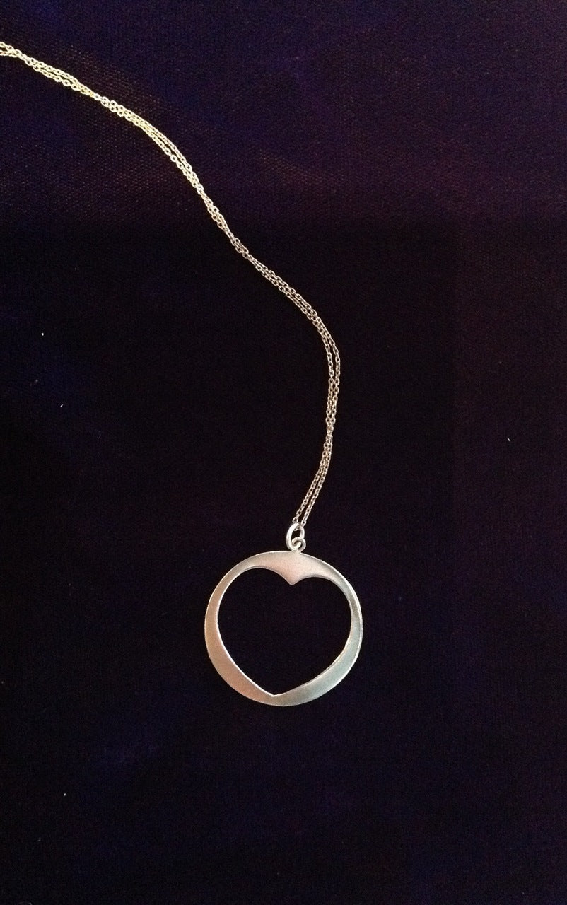 Sterling Silver Cut-out Heart Necklace