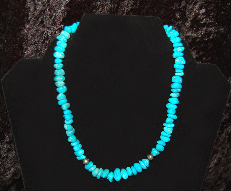 Turquoise & Sterling Silver Native American Necklace