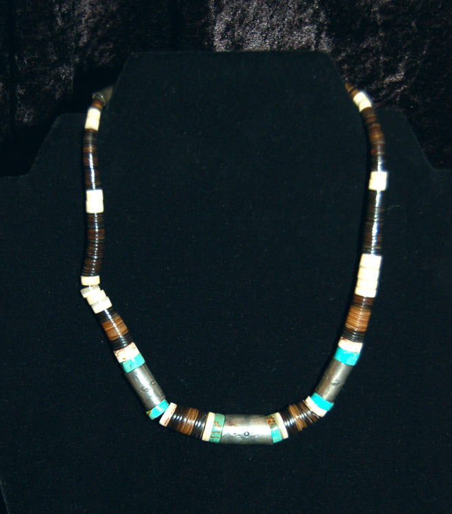 Southwestern Chocker Sterling Silver with Turquoise and various Beads