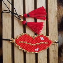 Load image into Gallery viewer, Red Lips Beaded Bracelet
