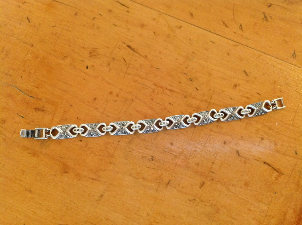 sterling silver bracelet with pavee all around