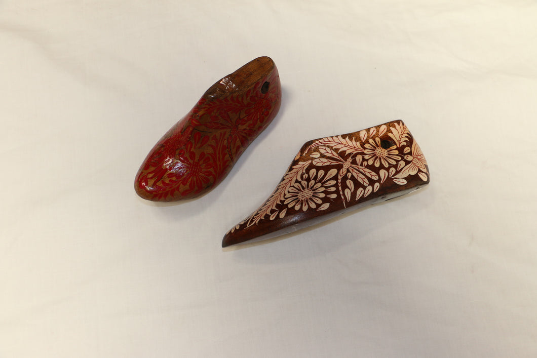 Small Hand Painted Wooden Shoe Mold