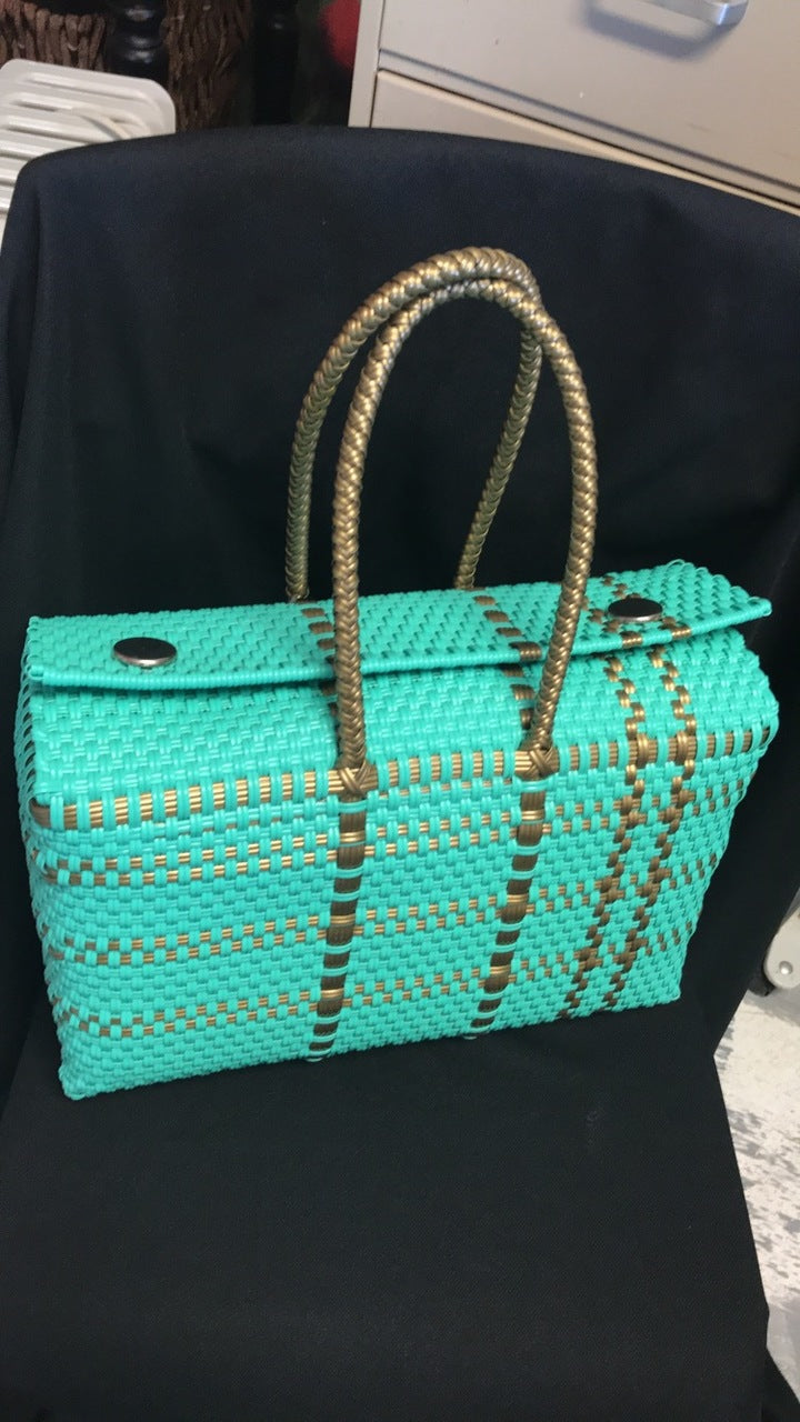 oaxacan plastic tote with snaps