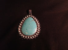 Load image into Gallery viewer, Egg Shaped Sterling Siver Turquoise Drop for Necklace
